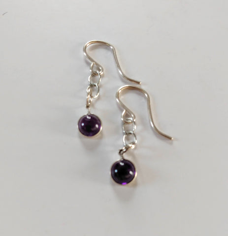 Earrings, Amethyst dangle