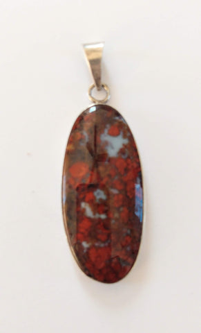 Pendant, poppy jasper