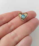 Pendant, small heart with larimar