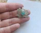 Pendant,  Lotus with Native Turquoise