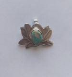 Pendant,  Lotus with Native Turquoise