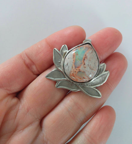 Pendant,  Lotus with Opal