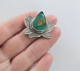 Pendant,  Lotus with Turquoise