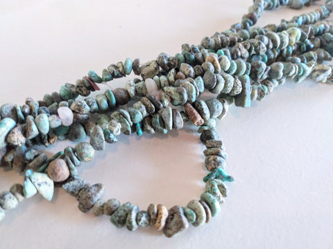 Bead strand, African Turquoise chip necklace