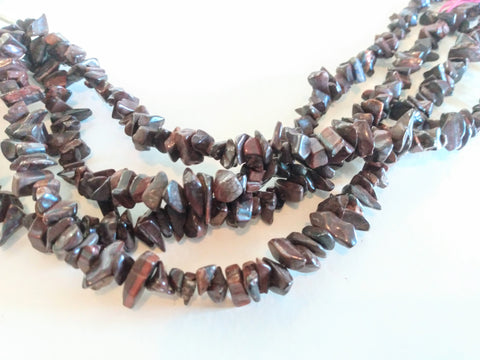 Bead strand, Red Tiger Eye chip necklace