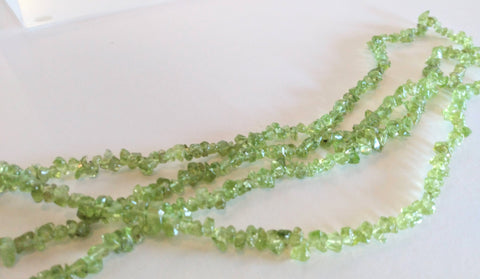 Bead strand, Peridot chip necklace