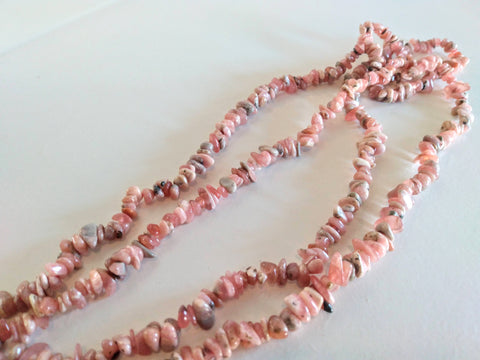 Bead strand, Rhodochrosite chip necklace