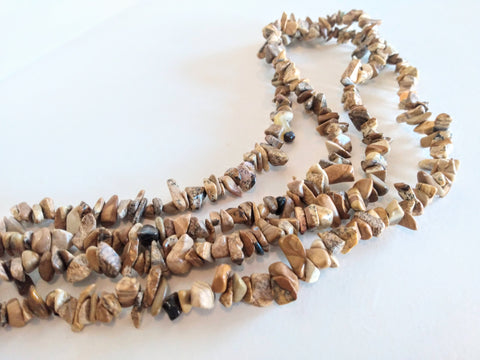 Bead strand, picture jasper chip necklace