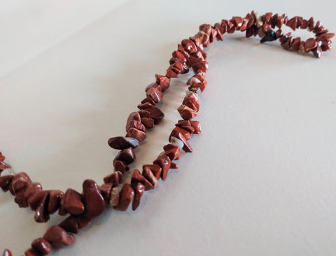 Bead strand, Red Jasper chip necklace